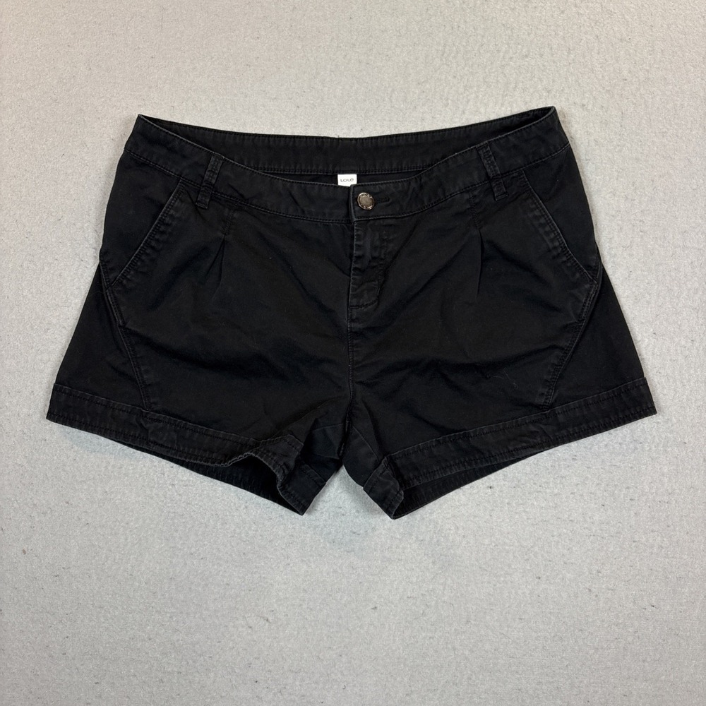 LOLE Size 10‎ Women's Black Zip Fly Pocket Hiking Shorts Chino Pleats